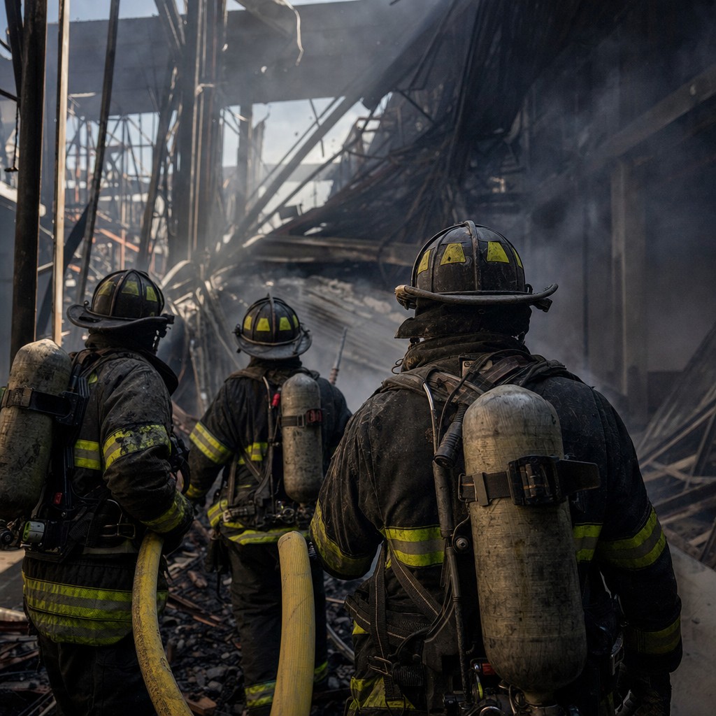 Foto para el artículo: Los bomberos entraron semiinvisibles – los documentos de seguridad se habían quemado en el mismo incendio