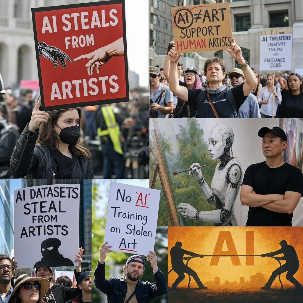 Foto del artículo: La guerra de derechos de autor de los gigantes de la IA se expande — ahora los creadores luchan contra las empresas y entre sí