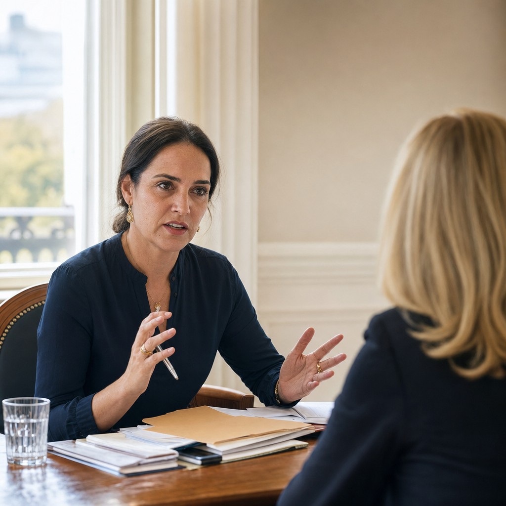 Foto del artículo: La estrella virtual de la productora cayó en un pantano político — y comentó la ropa de la entrevistadora