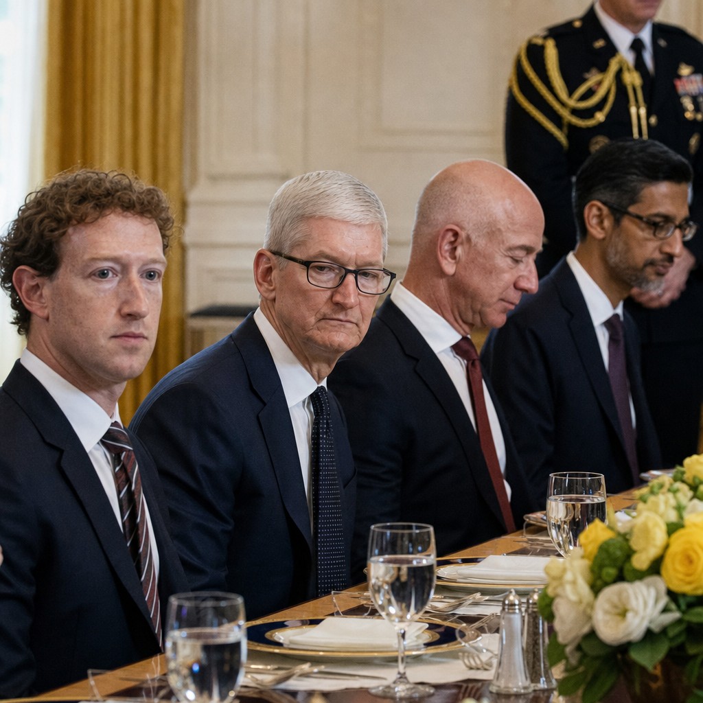 Foto para el artículo: Las tecnológicas callaron cuando Trump prohibió una palabra: nadie protestó en el almuerzo en la Casa Blanca