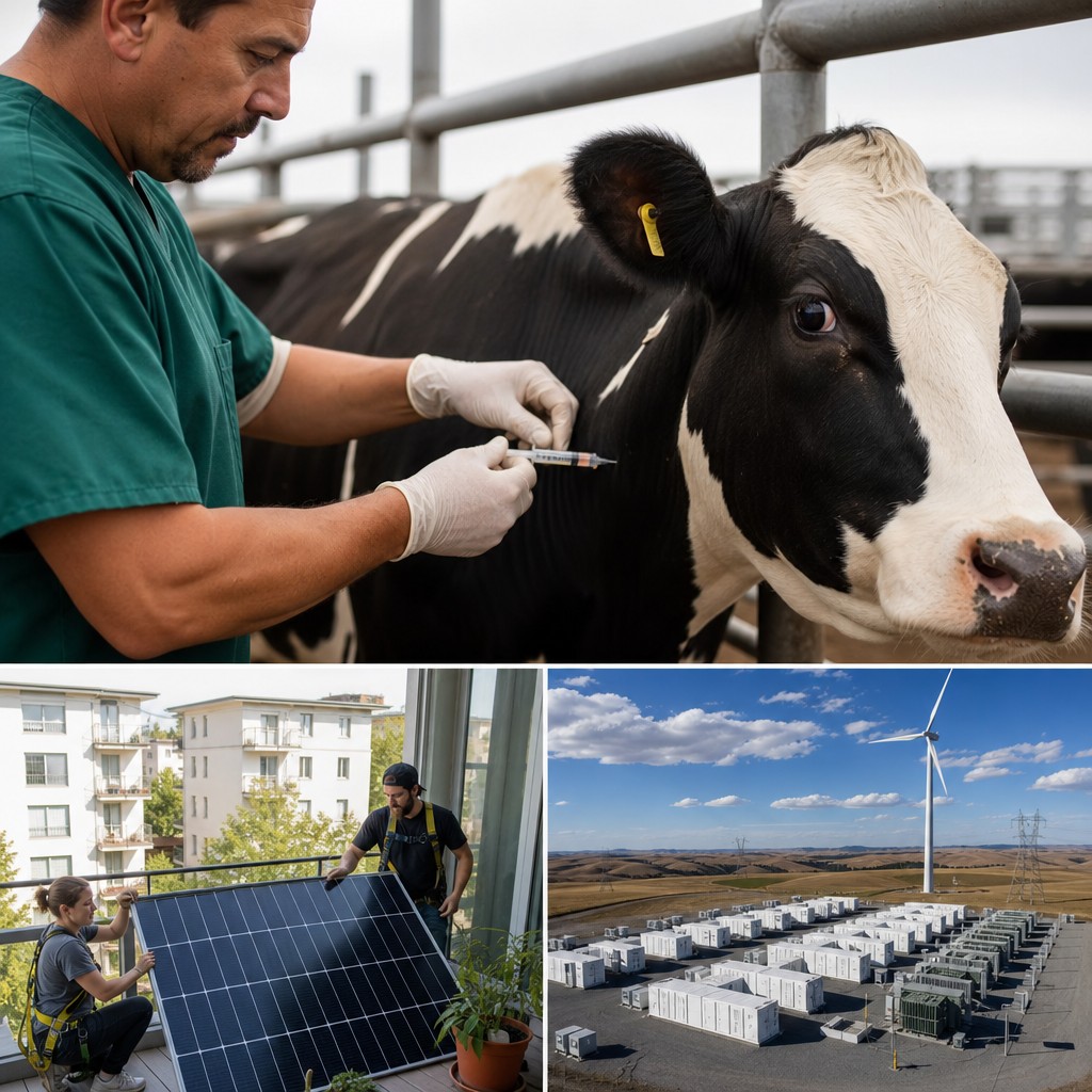 Foto del artículo: Vacunas para vacas, paneles solares en el balcón: la transición climática toma nuevos caminos