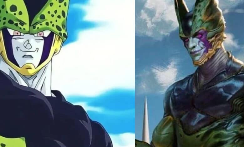 Crean una ilustracion realista de Cell de Dragon Ball