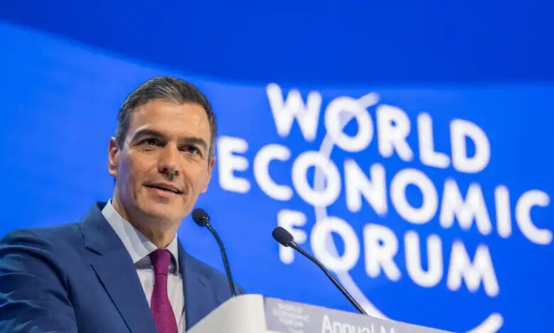 Sanchez advierte en Davos sobre distopia por cambio climatico IA